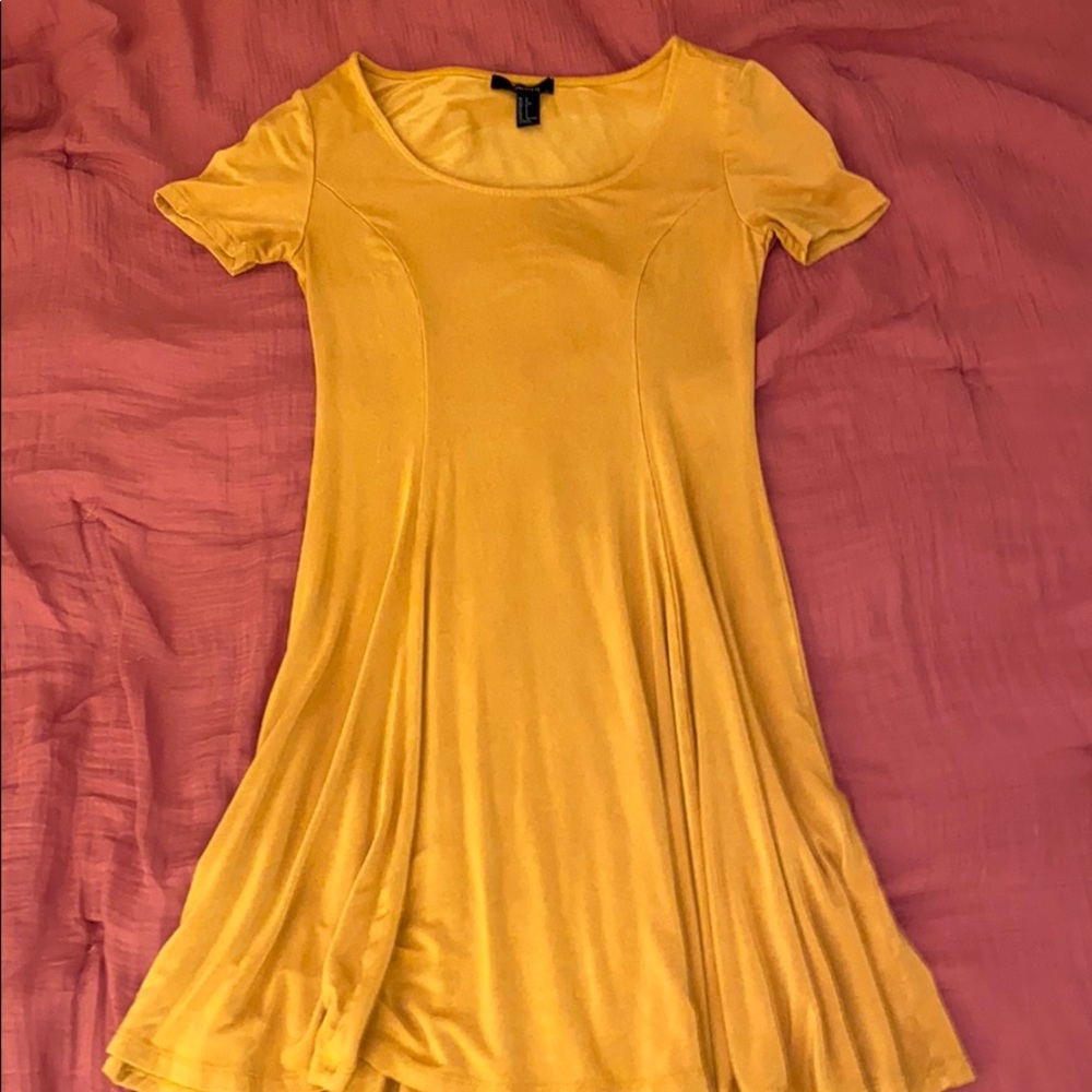 Forever 21 Yellow Fit and Flare Mini Dress